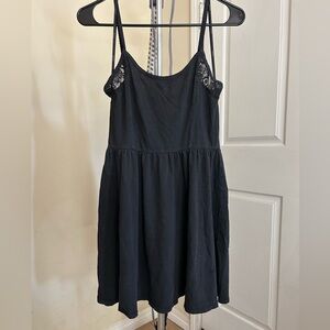 Forever 21 Lace detail Black Dress Size: Medium